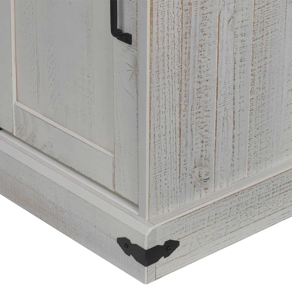 Buffet HALDEN porte coulissante blanc 80x40x80 cm bois massif - XIOS