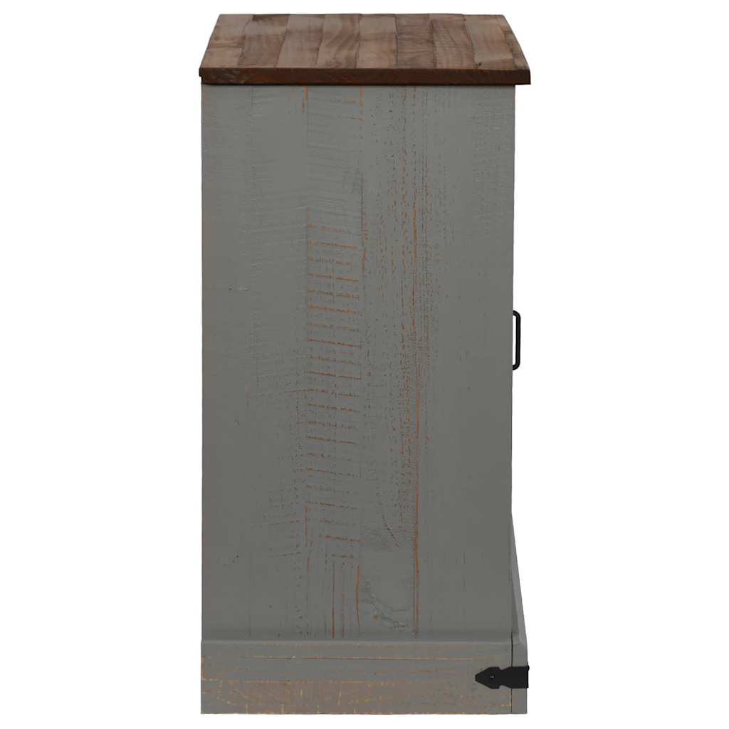 Buffet HALDEN porte coulissante gris 80x40x80 cm bois massif - XIOS