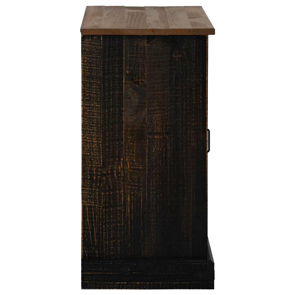 Buffet HALDEN porte coulissante noir 80x40x80 cm bois massif - XIOS