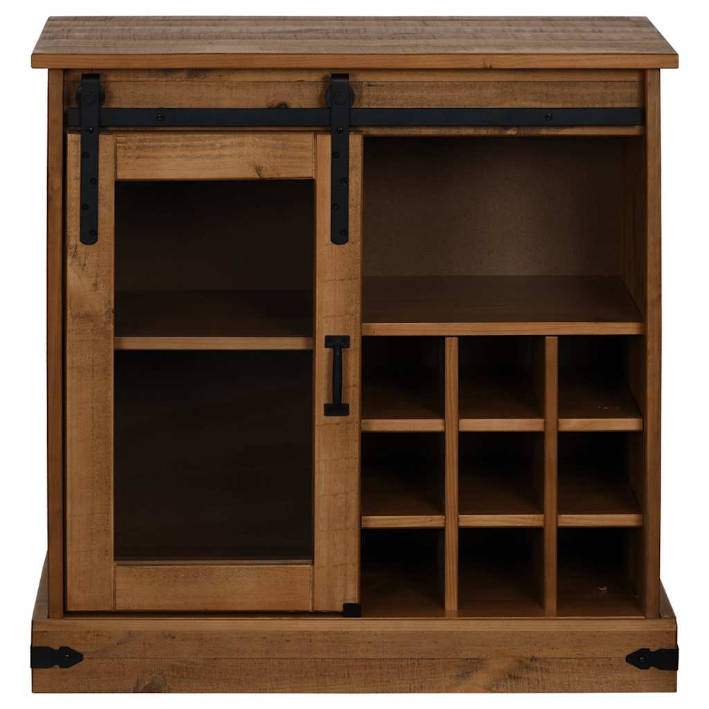 Buffet HALDEN avec porte coulissante 80x40x80 cm bois massif - XIOS