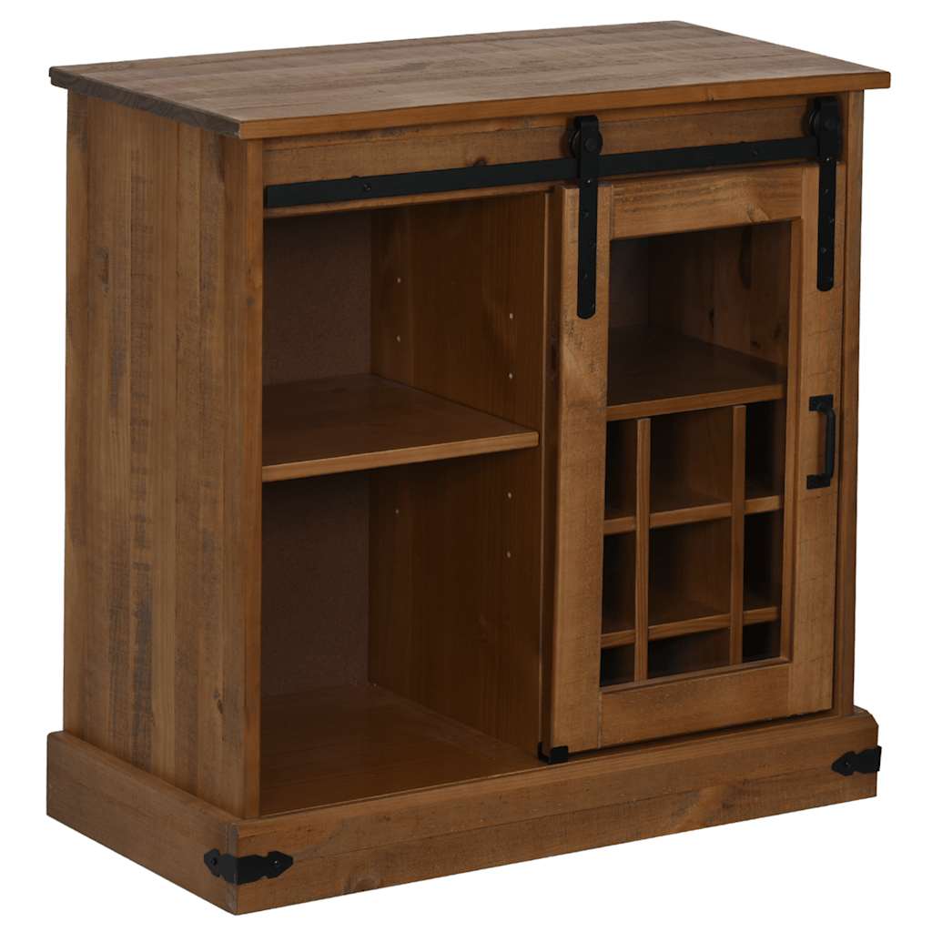 Buffet HALDEN avec porte coulissante 80x40x80 cm bois massif - XIOS