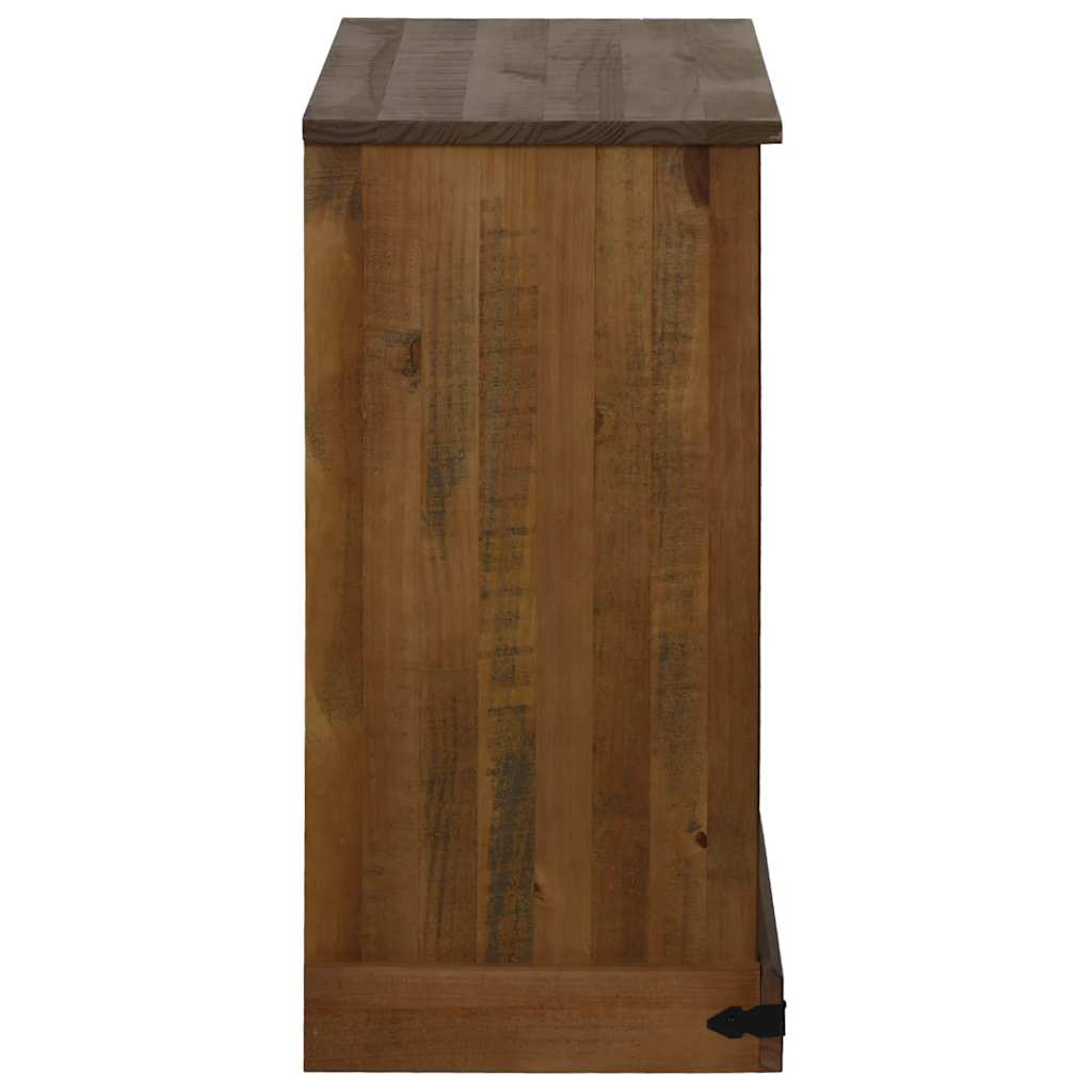 Buffet HALDEN avec porte coulissante 80x40x80 cm bois massif - XIOS