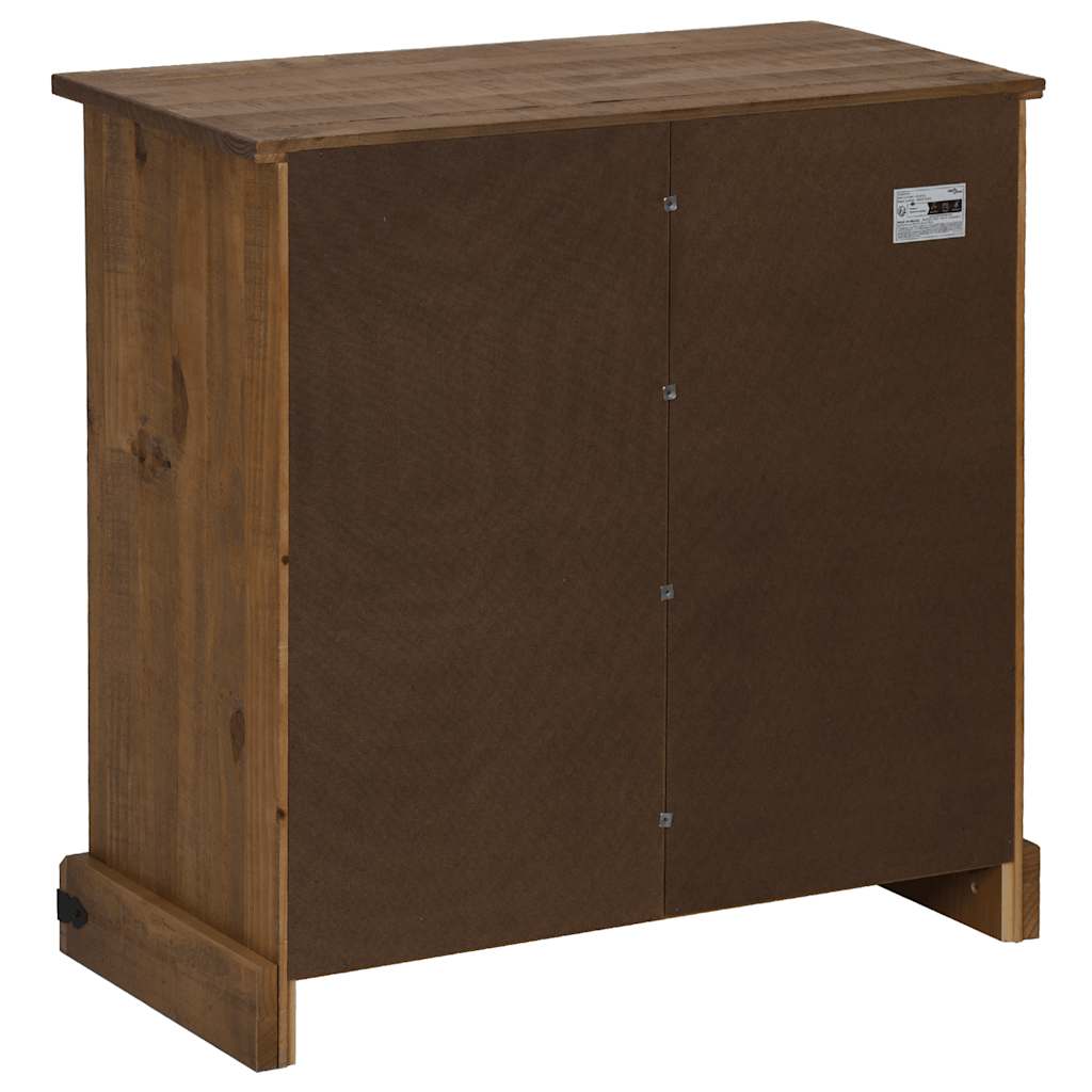Buffet HALDEN avec porte coulissante 80x40x80 cm bois massif - XIOS