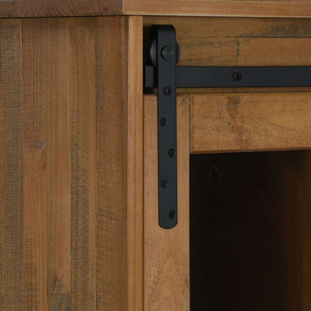 Buffet HALDEN avec porte coulissante 80x40x80 cm bois massif - XIOS