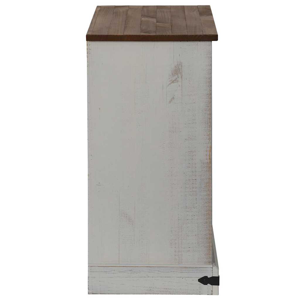 Buffet HALDEN porte coulissante blanc 80x40x80 cm bois massif - XIOS
