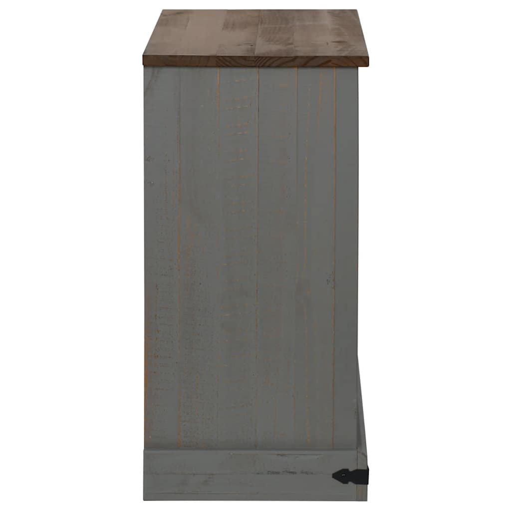 Buffet HALDEN porte coulissante gris 80x40x80 cm bois massif - XIOS