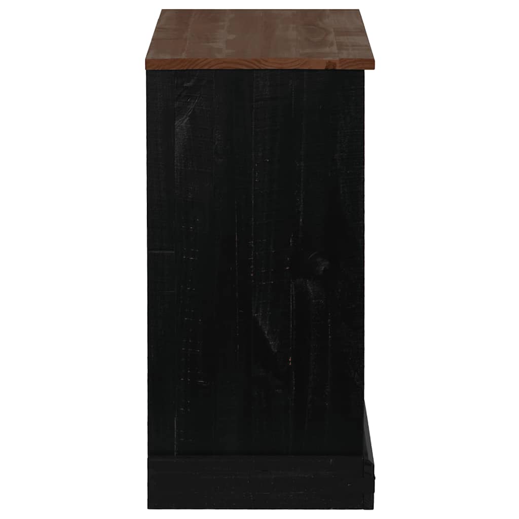 Buffet HALDEN porte coulissante noir 80x40x80 cm bois massif - XIOS