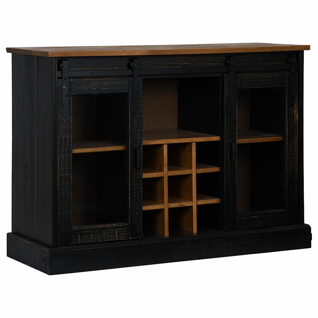 Buffet HALDEN 2 portes coulissantes noir 112x40x80 cm - XIOS