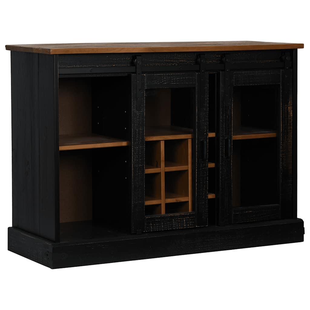 Buffet HALDEN 2 portes coulissantes noir 112x40x80 cm - XIOS