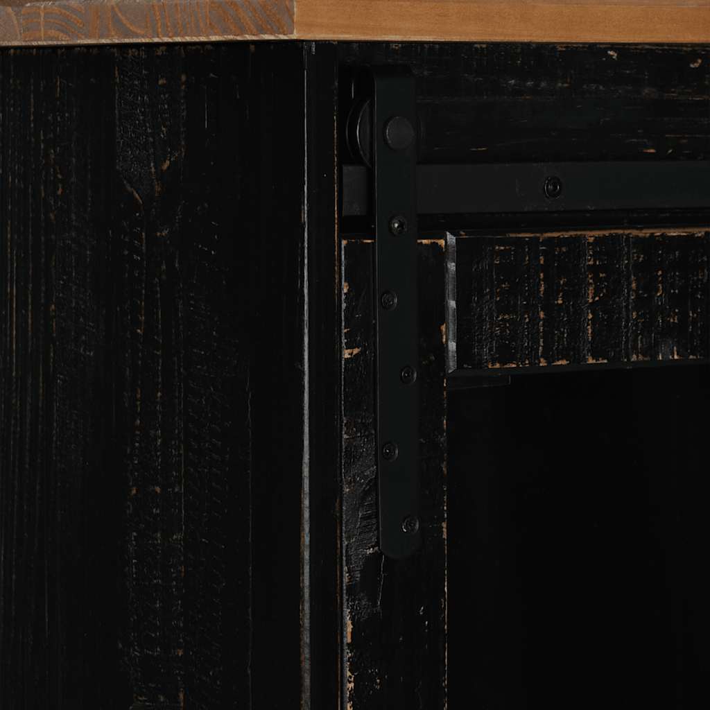 Buffet HALDEN 2 portes coulissantes noir 112x40x80 cm - XIOS