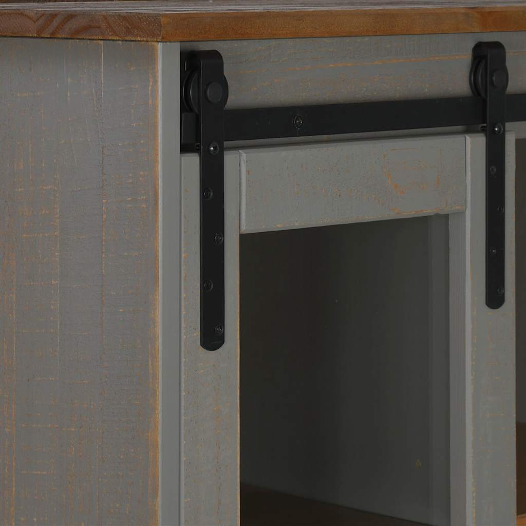 Armoire à vin HALDEN casiers à vin porte coulissante gris pin - XIOS