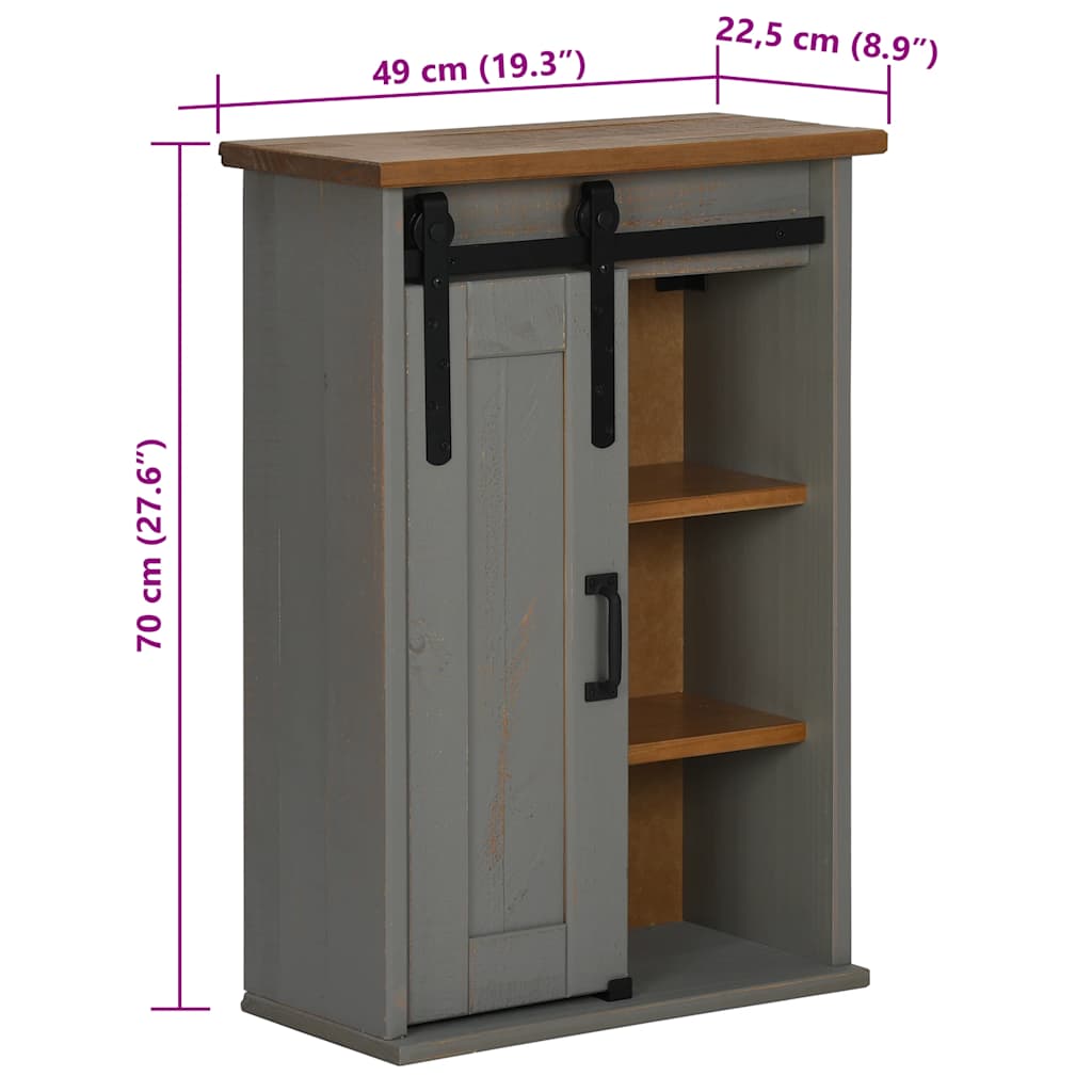Armoire suspendue HALDEN porte coulissante gris 49x22,5x70 cm Meubles de cuisine vidaXL