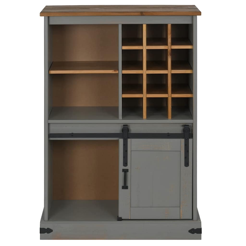 Armoire à vin HALDEN casiers à vin porte coulissante gris pin - XIOS