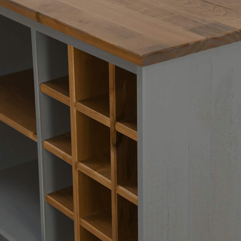 Armoire à vin HALDEN casiers à vin porte coulissante gris pin - XIOS