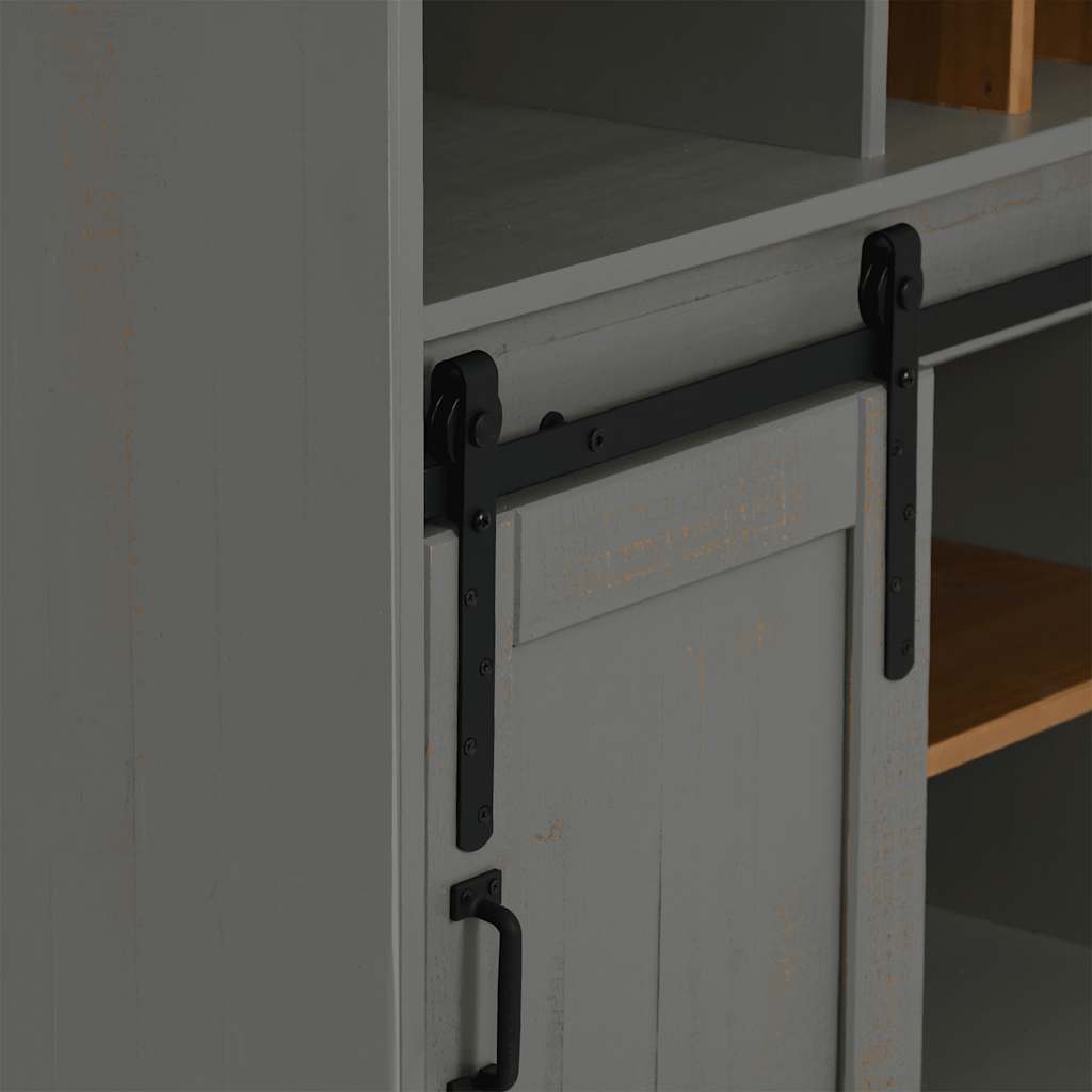 Armoire à vin HALDEN casiers à vin porte coulissante gris pin - XIOS