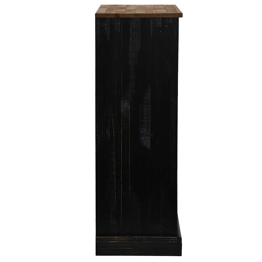 Armoire à vin HALDEN casiers à vin porte coulissante noir pin - XIOS
