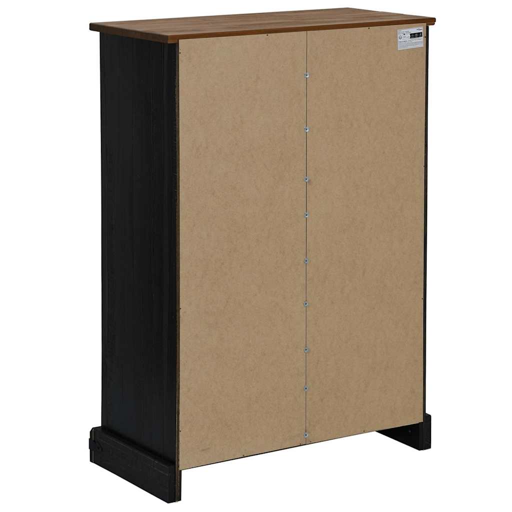 Armoire à vin HALDEN casiers à vin porte coulissante noir pin - XIOS