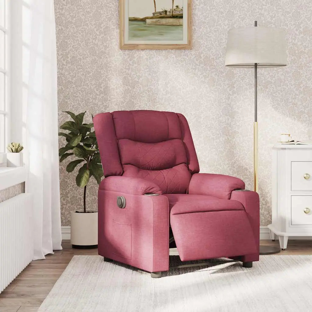 Fauteuil inclinable électrique Rouge bordeaux Tissu - XIOS