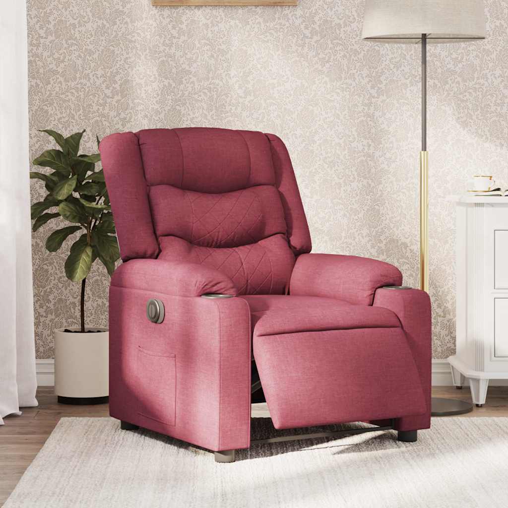 Fauteuil inclinable électrique Rouge bordeaux Tissu - XIOS