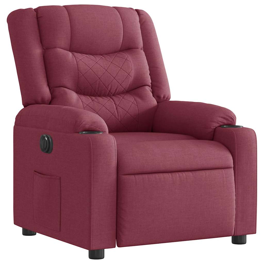 Fauteuil inclinable électrique Rouge bordeaux Tissu - XIOS