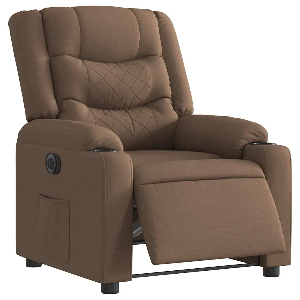 Fauteuil inclinable électrique Marron Tissu - XIOS