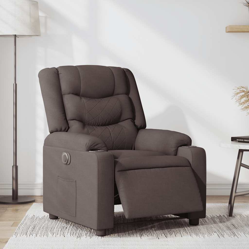 Fauteuil inclinable électrique Marron foncé Tissu - XIOS