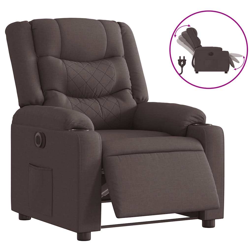 Fauteuil inclinable électrique Marron foncé Tissu - XIOS