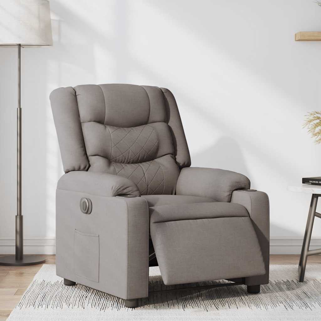 Fauteuil inclinable électrique Taupe Tissu - XIOS
