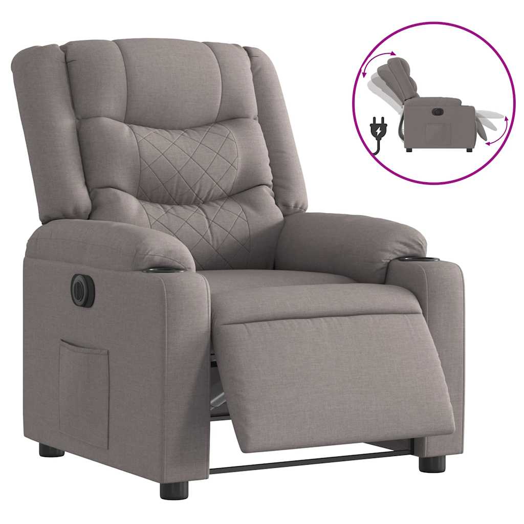 Fauteuil inclinable électrique Taupe Tissu - XIOS