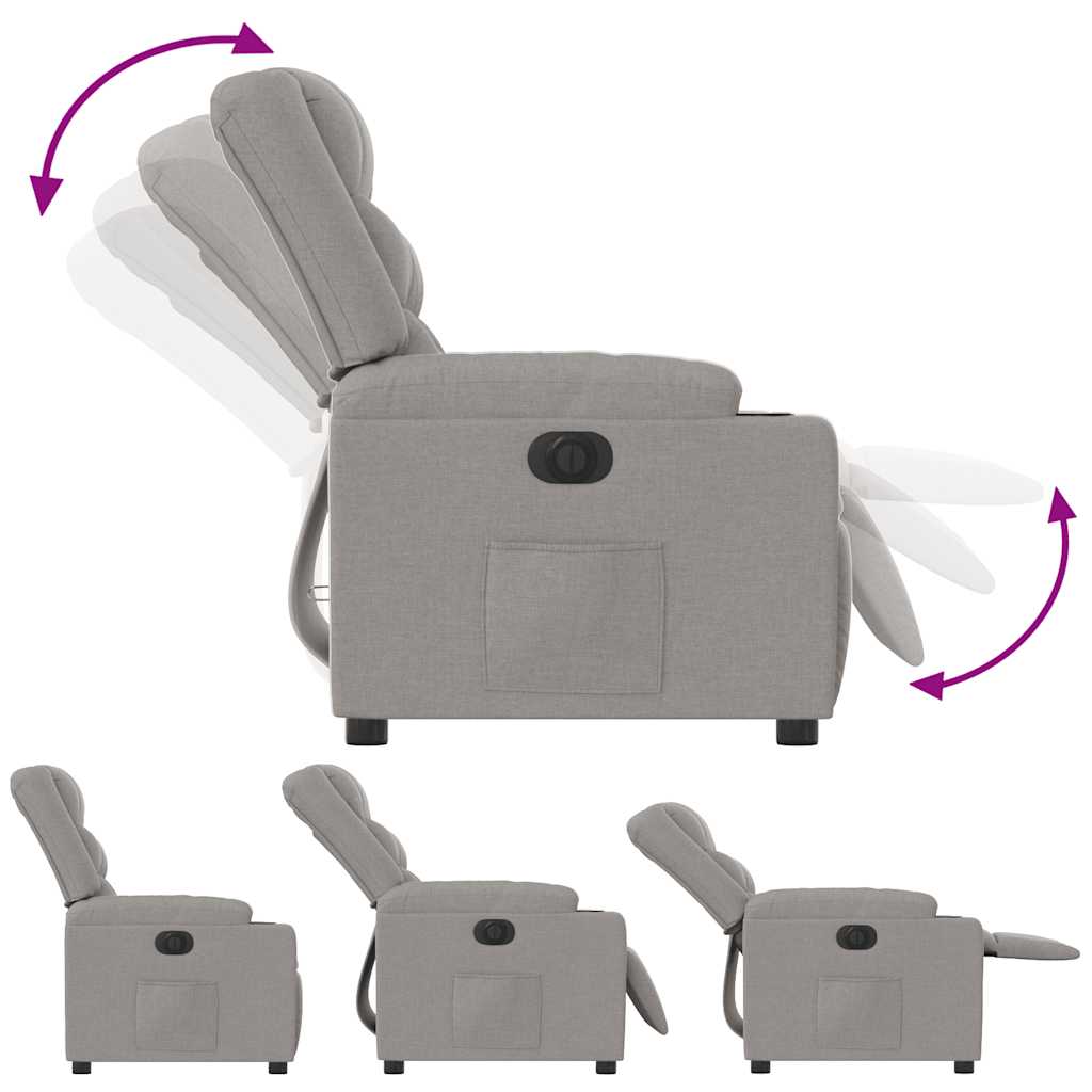Fauteuil inclinable électrique gris nuage tissu - XIOS
