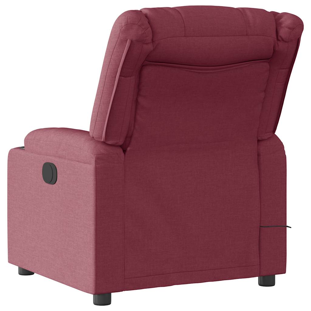 Fauteuil de massage inclinable électrique Rouge bordeaux Tissu