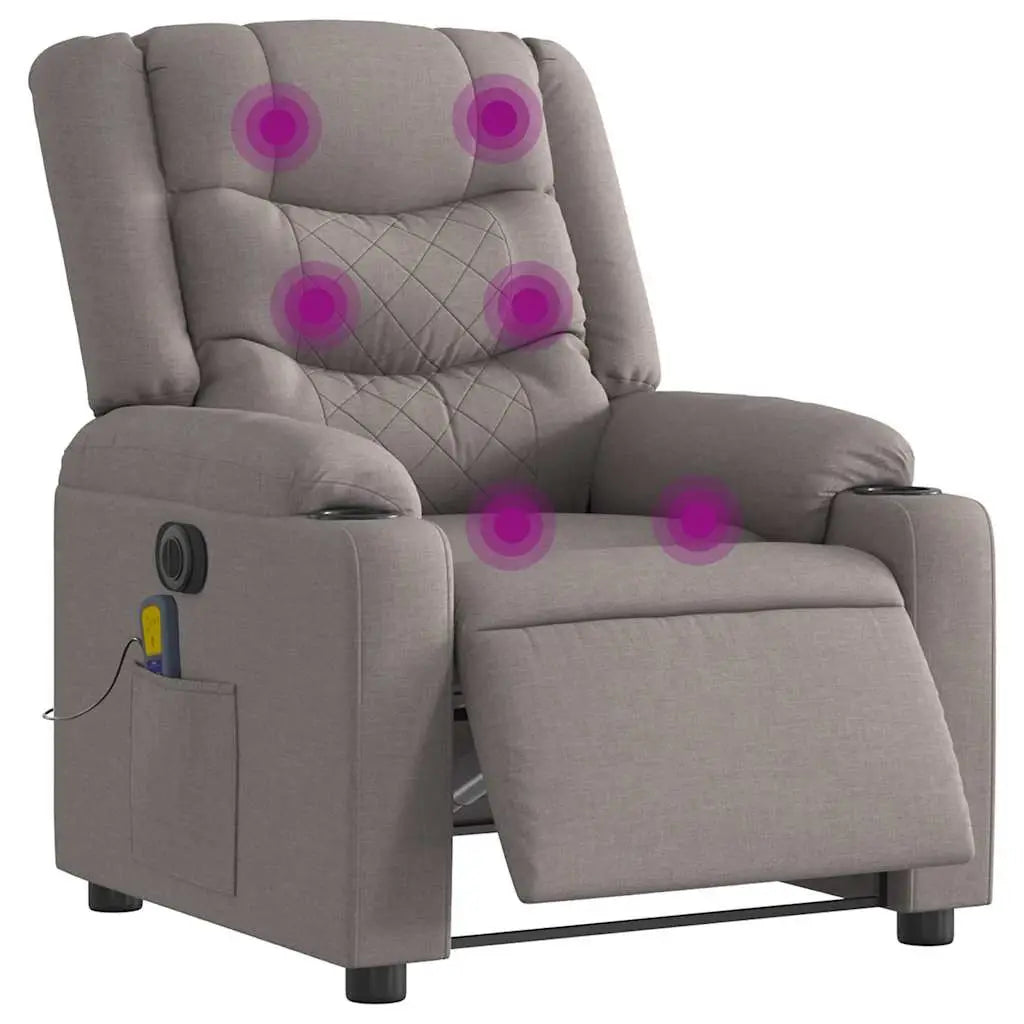 Fauteuil de massage inclinable électrique Taupe Tissu - XIOS