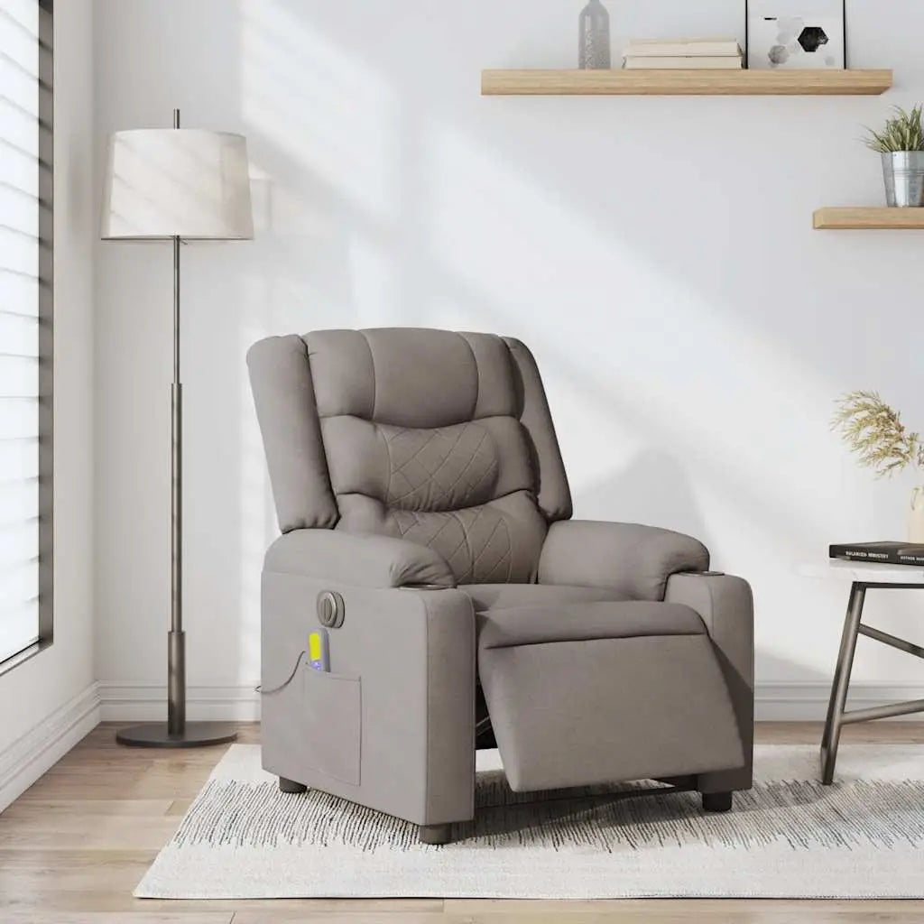 Fauteuil de massage inclinable électrique Taupe Tissu - XIOS
