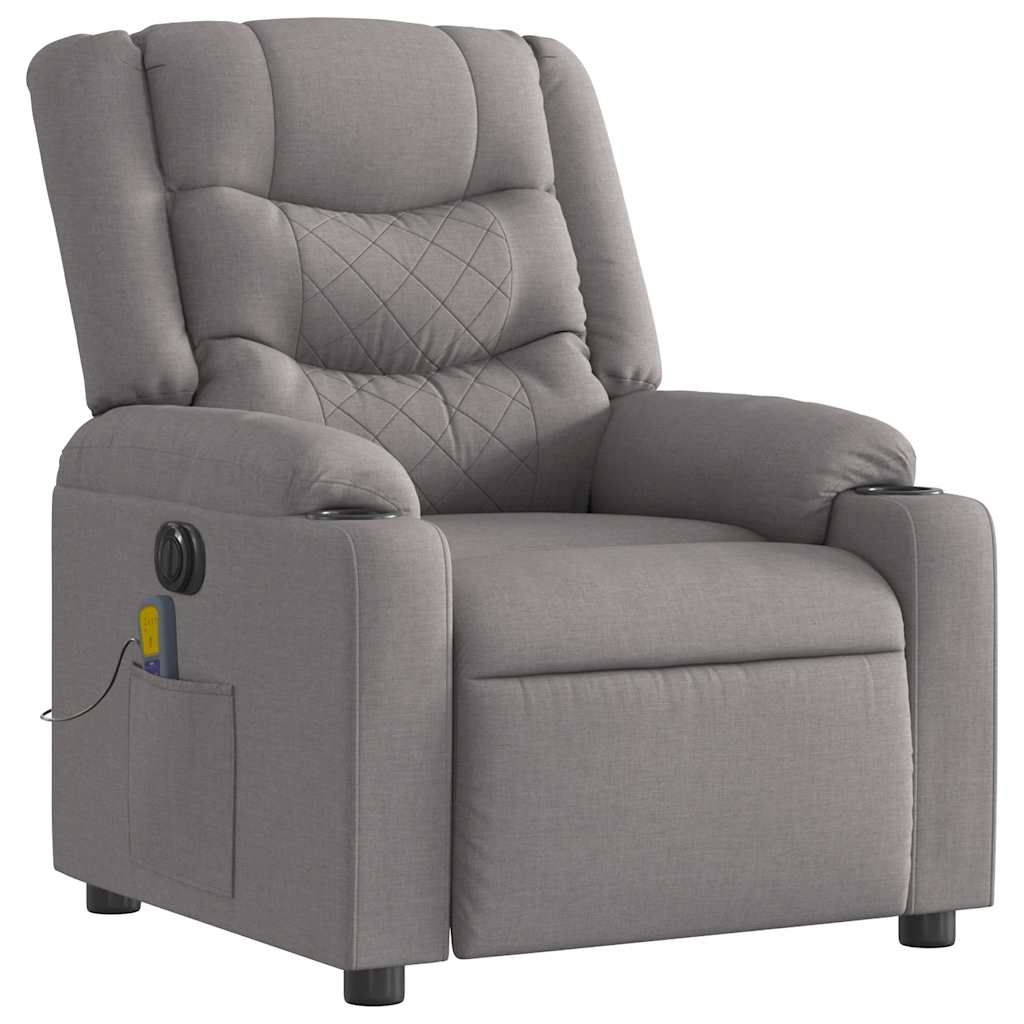 Fauteuil de massage inclinable électrique Taupe Tissu - XIOS