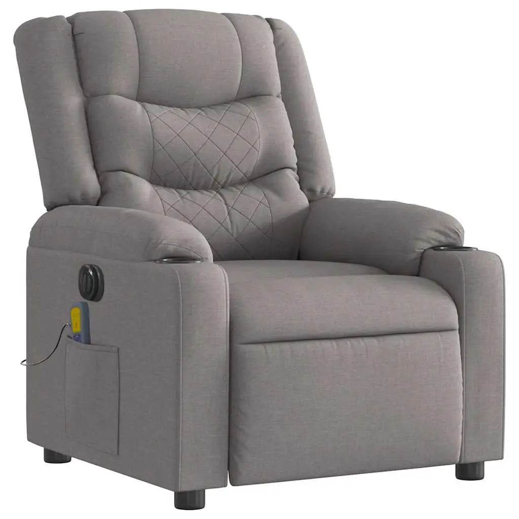 Fauteuil de massage inclinable électrique Taupe Tissu - XIOS