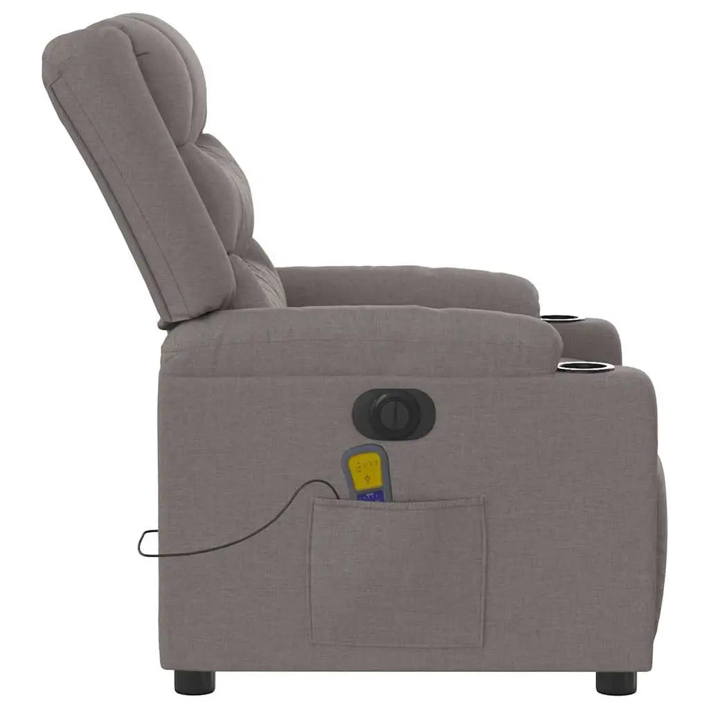Fauteuil de massage inclinable électrique Taupe Tissu - XIOS