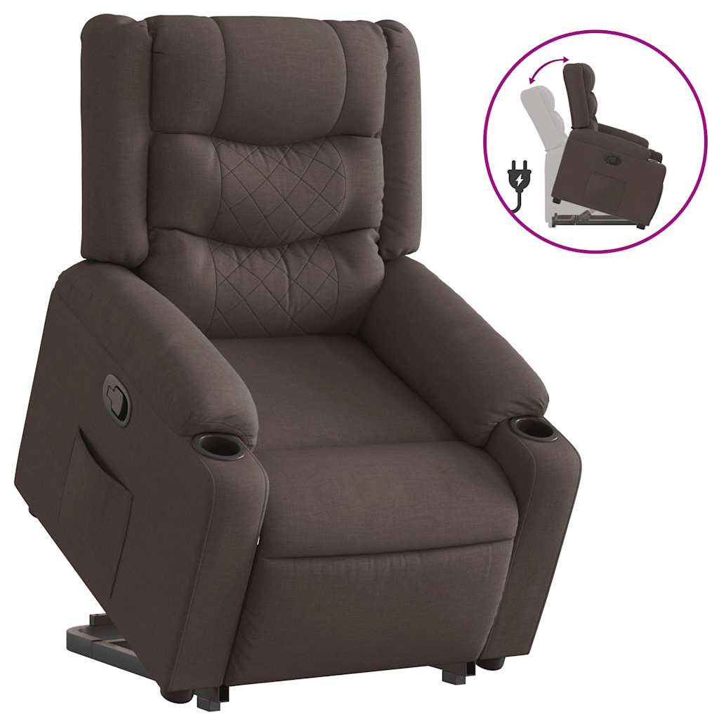 Fauteuil inclinable marron foncé tissu - XIOS