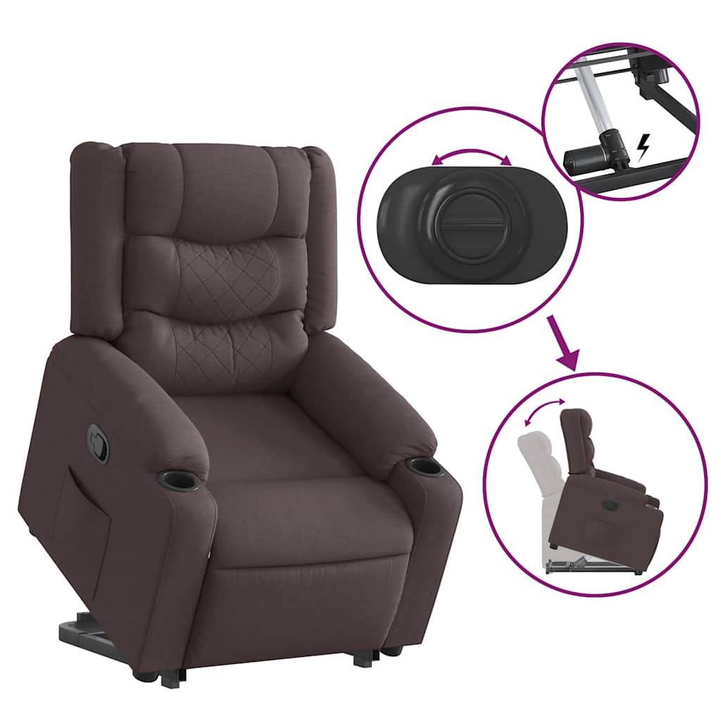 Fauteuil inclinable marron foncé tissu - XIOS