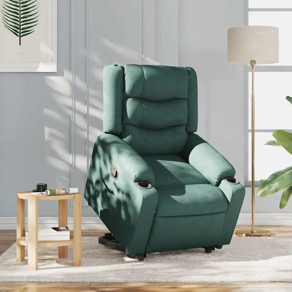 Fauteuil inclinable vert foncé tissu - XIOS
