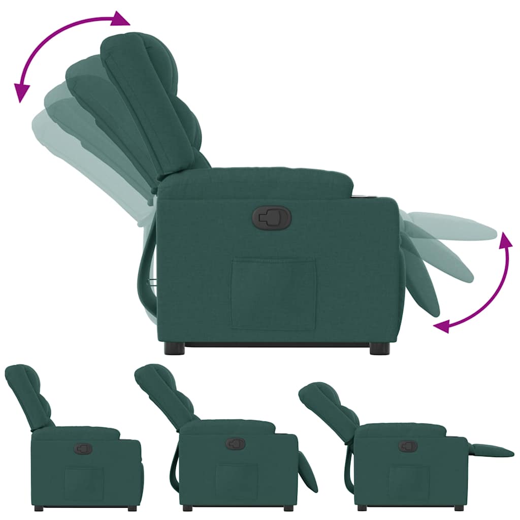Fauteuil inclinable vert foncé tissu - XIOS