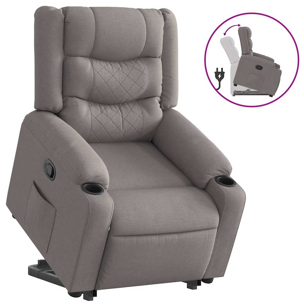 Fauteuil inclinable taupe tissu - XIOS