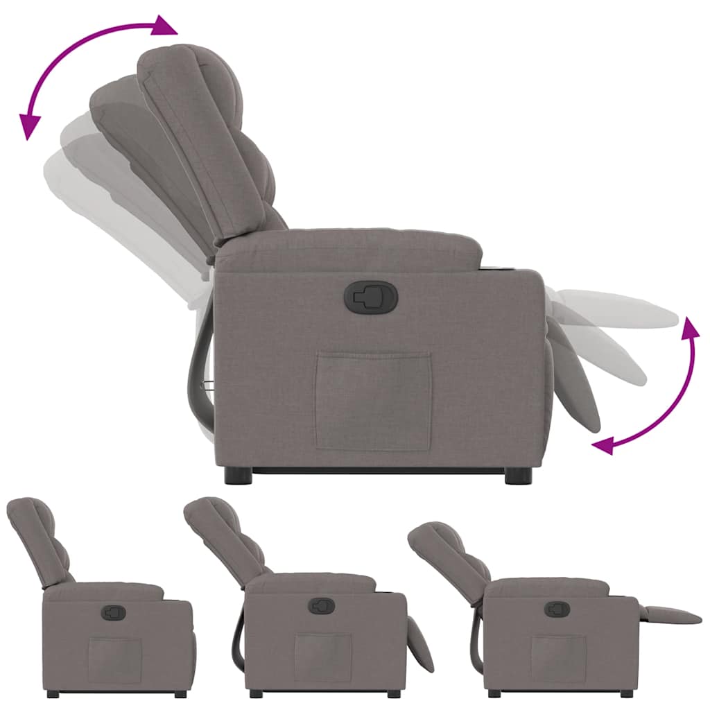 Fauteuil inclinable taupe tissu - XIOS