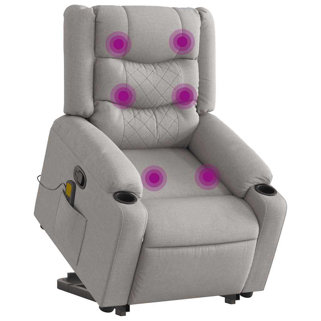 Fauteuil de massage inclinable gris nuage tissu - XIOS