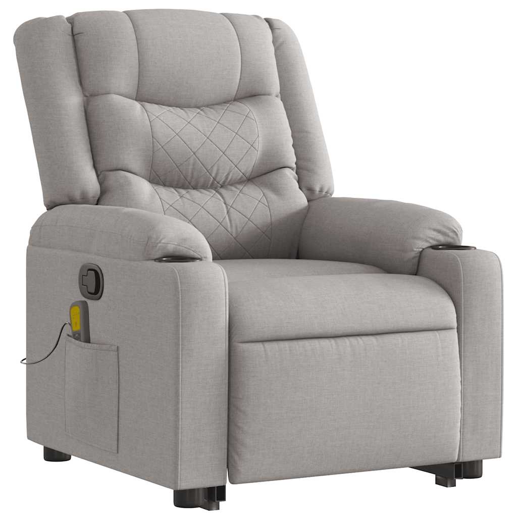 Fauteuil de massage inclinable gris nuage tissu - XIOS