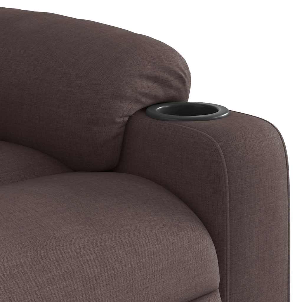 Fauteuil inclinable électrique marron foncé tissu