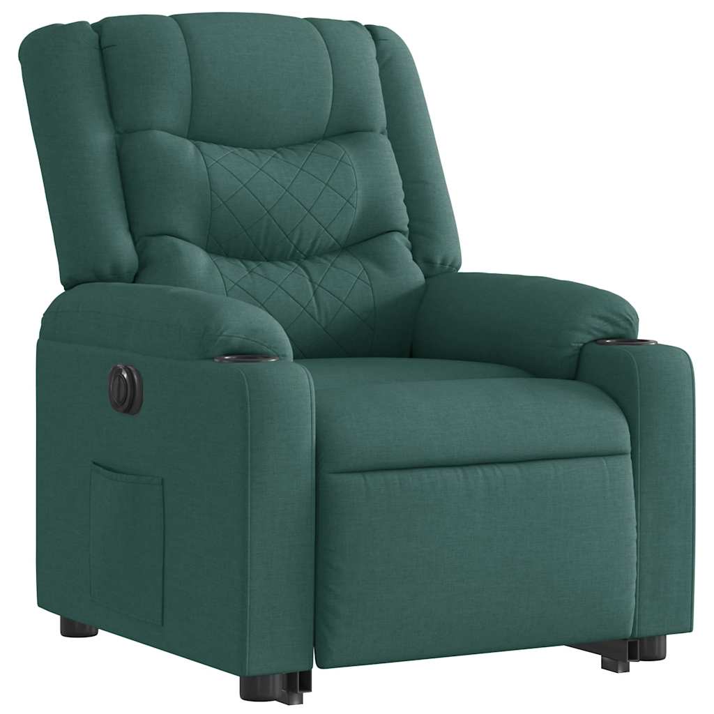 Fauteuil inclinable électrique vert foncé tissu