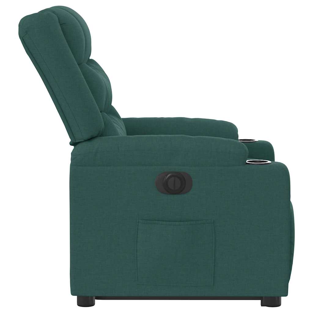 Fauteuil inclinable électrique vert foncé tissu