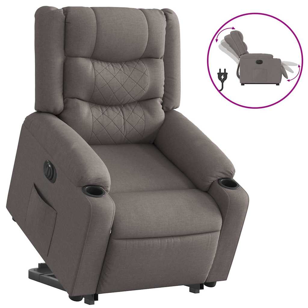 Fauteuil inclinable électrique taupe tissu - XIOS