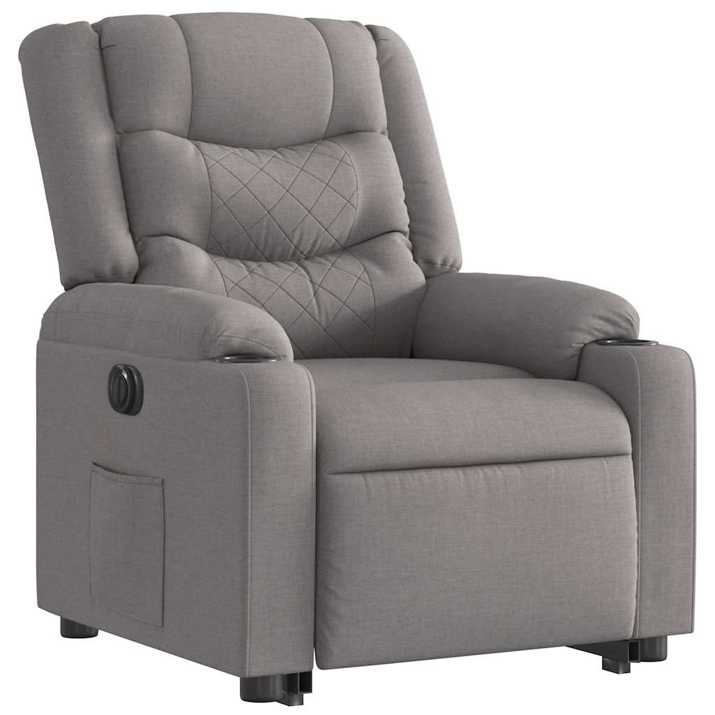 Fauteuil inclinable électrique taupe tissu - XIOS