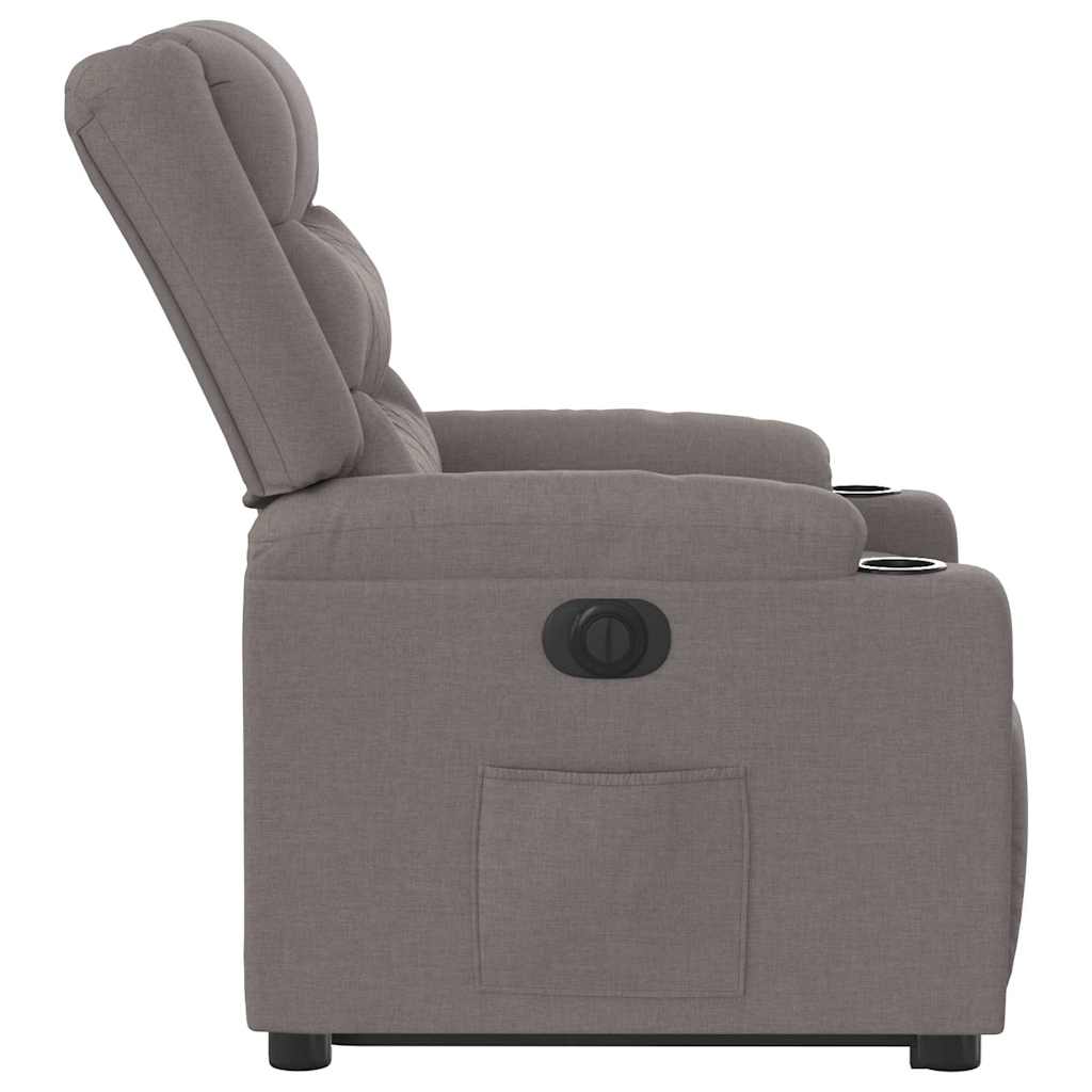 Fauteuil inclinable électrique taupe tissu - XIOS
